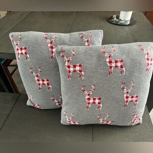 Reindeer Holiday Throw Pillows